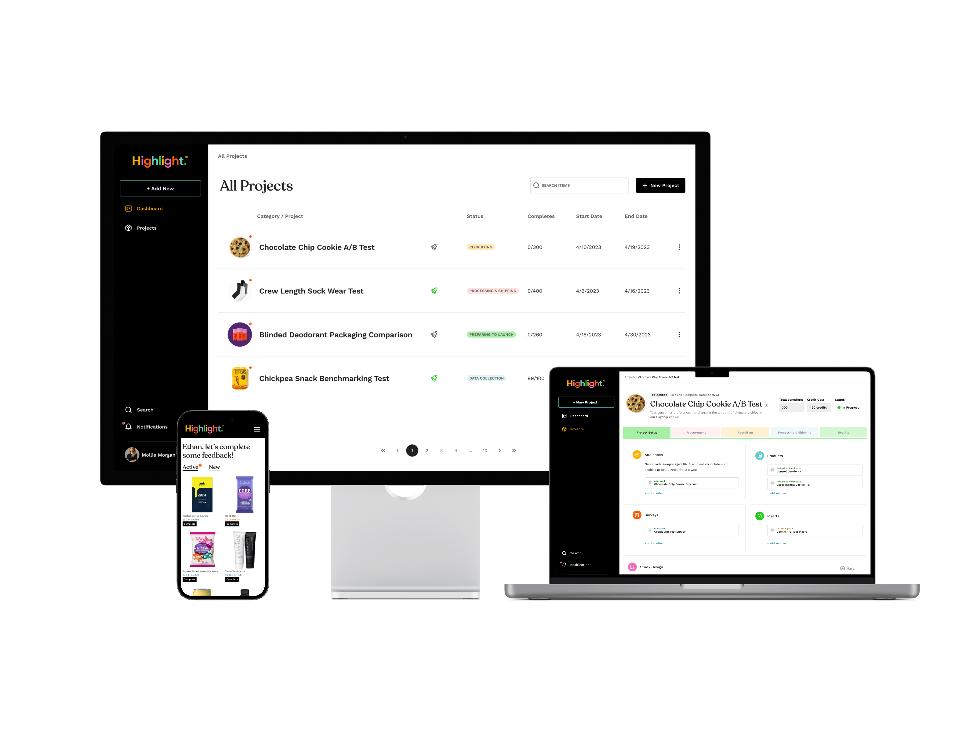 Highlight Client Portal showing real-time project visibility