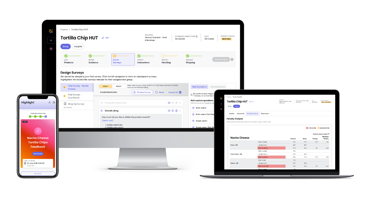 Highlight product research platform dashboard
